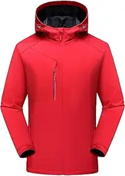 [JEShifangjiusu] Men's Lightweight Waterproof Jacket Outdoor Adventure Sport Coats Ski Snow Sportswear, Red, S