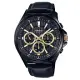【CASIO】埃及風密編織錶帶皮帶紳士錶－黑X金(MTP-E303BL-1A)