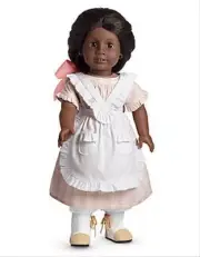 American Girl Addy PLAID SUMMER DRESS apron boots ribbon retired pink NO DOLL