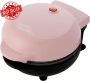 Electric Mini Pancake Maker Pink Compact Griddle for Breakfast Cooking