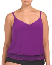 NEW MAGICSUIT Plus 24W MIRACLESUIT TANKINI TOP ONLY SWIMSUIT Justina Purple