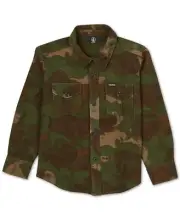 Volcom Big Kid Boys Camo Huckster Shirt ARMY L