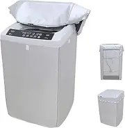 Mr.You Waterproof Washing Machine/Dryer Cover for Top Loaders Silver Velcro Thin XL