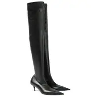 [Balenciaga] Balenciaga Avenue leather over-the-knee boots AU 8 black
