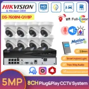 Hikvision 8CH Home Security System 5MP Hybrid Light ColorVu+IR Camera 2way Audio