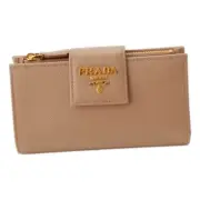 Prada Saffiano Leather Long Zipper Wallet Cipria NEW