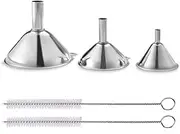 GYWHOOFT Metal Funnels,3 PCS Small Stainless Steel Kitchen Funnels,Food Grade Metal Funnels, for Transferring Liquid, Fluid, Cooking Oil, Jam, Powde(2.95" /2.16" / 1.77")