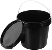 WOONEKY Black Paint Bucket with Lid and Handle Plastic Container for Paint Storage and Daily Use for Home and Art Projects