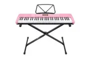 Karrera 61-Key Electronic Keyboard with LCD and Touch Response in Pink CHJ-291