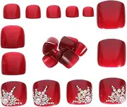 FOMIYES 24pcs Easy Wear Nails Full Coverage Toe Nails Fake Nails That Stay Long Time