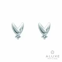 在飛比找momo購物網優惠-【ALUXE 亞立詩】18K 簡約心型 鑽石耳環 EE073