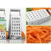 4-Sided Stainless Box Cheese Vegetable Fruit Food Grater Shredder Slicer Blade