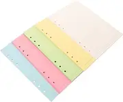 KALLORY Refill Paper Planner Inserts 100 Sheets A5 Wide Ruled Loose Leaf Paper 6 Hole Punched 5 Colors