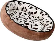 BESPORTBLE Warm Cat House Washable Pet Sleeping Bed for Cats and Dogs Cozy Cloth Pet House Indoor Nest for Pets Cow Pattern