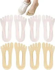 [CHBCD] 4 Pairs Women's Toe Socks Low Cut Invisible Toe Socks Orthopaedic Non-Slip Compression Crew Socks Separation Socks
