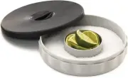 Tablecraft Glass Rimmer Set (H634T), 1 PACK, White base with black lid
