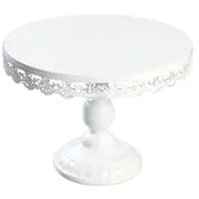 White Moroccan Lace Edge Cake Stand