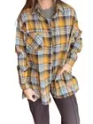 Risen tracey flannel shirt in Yellow Plaid - size L