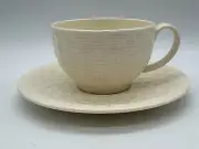 Aynsley Ivory Basketweave Cup and Saucer