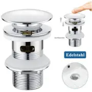 BATHROOM POP UP BASIN WASTE SINK PUSH BUTTON CLICK CLACK PLUG SLOTTED UK