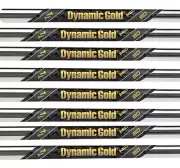 Set of 8 True Temper Dynamic Gold Mid 90 Iron Shafts Steel S300 Stiff .370 Tip
