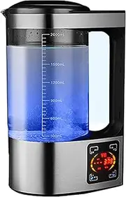 Hydrogen Water Kettle Generator LED Touch Screen Hydrogen Water Pitcher Maker Machine Hydrogen Rich Water Ionizer Machine SPE and PEM Technology Make Hydrogen Content Up to 1600 PPB 2L