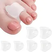 Pack of 6 Toe Separators, 3 Sizes Gel Toe Separators, Small Bunion Correction, Silicone, for Overlapping Toes, Friction, Blister, Relief Toe Pressure and Pain