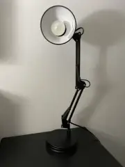 Black Desk Work Lamp Adjustable Arm Head Metal Light Articulating