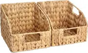 Pantry Baskets for Organizing, Wicker Baskets with Built-In Handles, Handwoven W