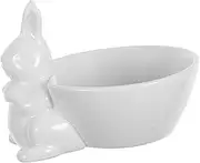 SOLUSTRE Cute Bunny Rabbit Ceramic Bowl Decorative Appetizer Bowl for Puddings Desserts Fruit Salads for Family Gatherings Picnics