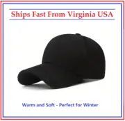 New Soft Warm Black Corduroy 6 Panel Baseball Cap Winter Hat Fast Shipping!!