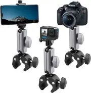 Suptig Camera Mount Clamp Super Clamp Pole Mount for Phone, Gopro Hero, Camera