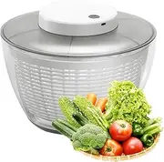 Electric Salad Spinner, 4.5L Large Capacity Fruit Cleaner Spinner, Portable Press Type Salad ner, Capacity Dryer Vegetable Spinner Dryer Salad Spinner Vegetable Dryer for Cooking, Vegetable, Fruit