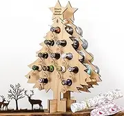 Wooden Wine Rack, Wine Stand, Christmas Advent Calendar, Wine Holder, Wooden Christmas Tree Wine Holder, Calendar, Wine Rack,Wine Bottle Stand Assembled (1)
