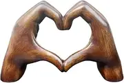 AIMALL Heart-Shaped Resin Statue for Mother's Day, 7.2x2.7x4.3 Inch Light Luxury Desktop Ornament, Durable and Decorative Home Living Room Sculpture