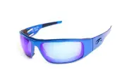 Icicles Big Daddy Bagger Polarized Mirror Lens Sunglasses with Blue Smooth Frame