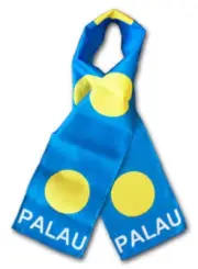 Palau Country Lightweight Flag Printed Knitted Style Scarf 8"x60"