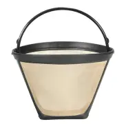 2 pcs Permanent Reusable #4 Cone Shape Coffee Filter Mesh Basket Gold Tone Coffee Accessories