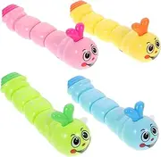 ERINGOGO 4pcs Educational Clockwork Caterpillar Toys for Boy Girl Adorable Interactive Plaything Safe Sturdy Design Fun Room Decoration for Boys Girls Playtime
