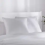 Dreamaker Premium 100% Cotton Sateen Euro Pillow Protector | Skin Friendly Pillow Covers, Super Soft, Breathable and Noiseless Pillow Support | Machine Washable, White, Pack of 2 (65CM)