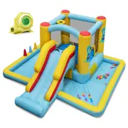 Costway7-in-1 Giant Bouncy Castle with Slide and Tunnel with 450W Blower