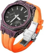 [Generic] 3rd 4rd Rubber Strap For Kit Gen3 Metal Steel Diamond Case Bezel Modification For GA-2100/2110 Strap watch strap