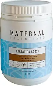 Maternal Essentials Lactation Boost Protein Powder- Breastfeeding Supplement, Boost Milk Supply and Energy, Gluten and Dairy Free, Chocolate Flavour