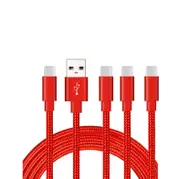 Catzon 1M 2M 3M 4Packs USB Type C Cable Nylon Braided Phone Cable Fast Charger Cable USB Cord -Red