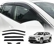 OAD4X4 Weathershields Compatible with Toyota RAV4 RAV 4 2019-Onwards, Stainless Edge Weather Shields Window Visors Wind Deflectors Sun Rain Guard 6PCS Set