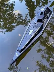 Remote Control Boat 2.4G Proportional Throttle Control TX727 Medium to Large 16.6-inch (41CM) 30km/h Outdoor Shallow Water Off-Road Remote Control Boat (Randomly Send one in Black or Gray)