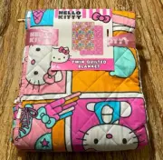 Hello Kitty Bedding Pink Hello Kitty Twin Quilt Blanket Reversible Print Rainbow