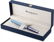 [Waterman] Hémisphère Fountain Pen | Metal & Blue Lacquer with Palladium Coated Trim | Stainless steel Medium Nib | Gift Box