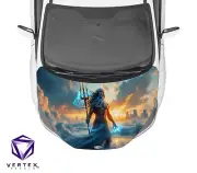 Poseidon Mythology Hood Wrap Vinyl Car Decal 50"X60" Weatherproof