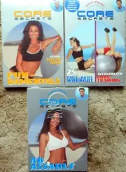 GUNNAR PETERSON'S CORE SECRETS - Three (3) Exercise DVDs - NEW